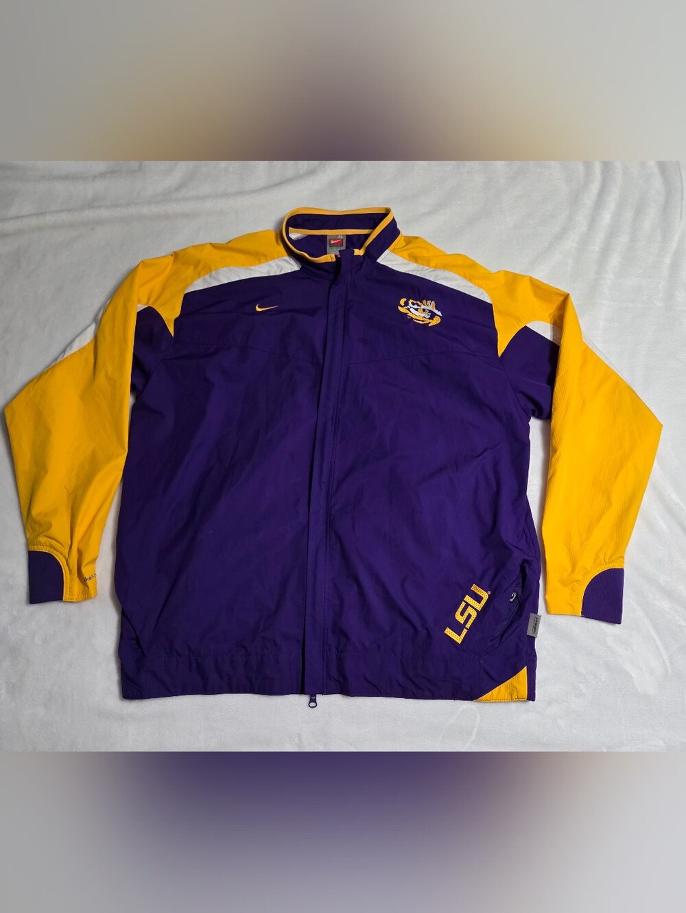 Vintage Nike LSU Tigers Team Issue purple and yellow jacket Men XL